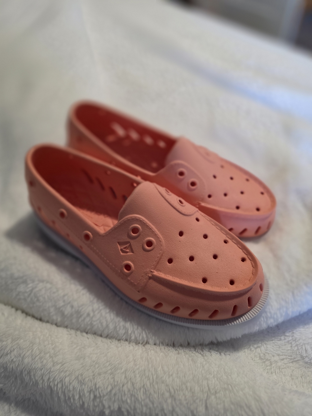 Sperry Coral White Slip-On Boat Shoe